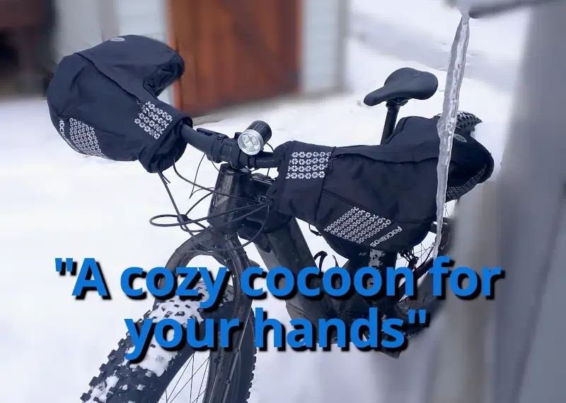 Bike with bar mitts or pogies image