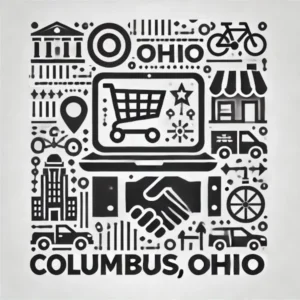 Symbolic image representing places in Columbus Ohio where people can buy or sell used bicycles.