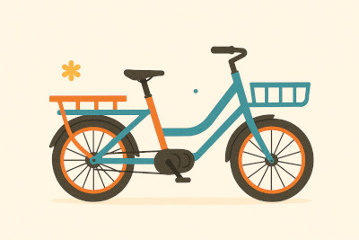 Drawing of a modular cargo ebike for families