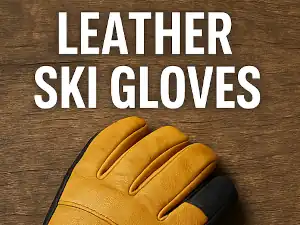 Leather ski gloves image