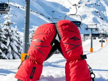 Image of red ski and snowboard mittens