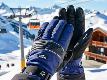 Picture of blue ski gloves