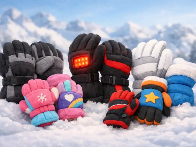 Image of men's, women's, kids and heated ski gloves