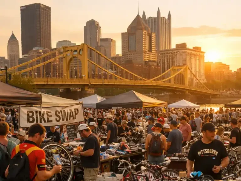 Image of a used bicycle meet in Pittsburgh